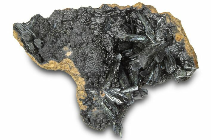 Glittering Dark-Green Vivianite Crystals - Ukraine #315585